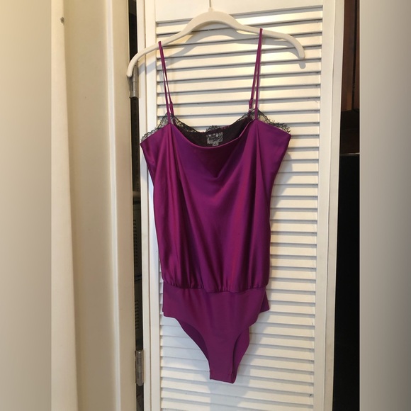 Cami NYC purple magenta Romy silk sleeveless lace blouse bodysuit size Small - Picture 5 of 8